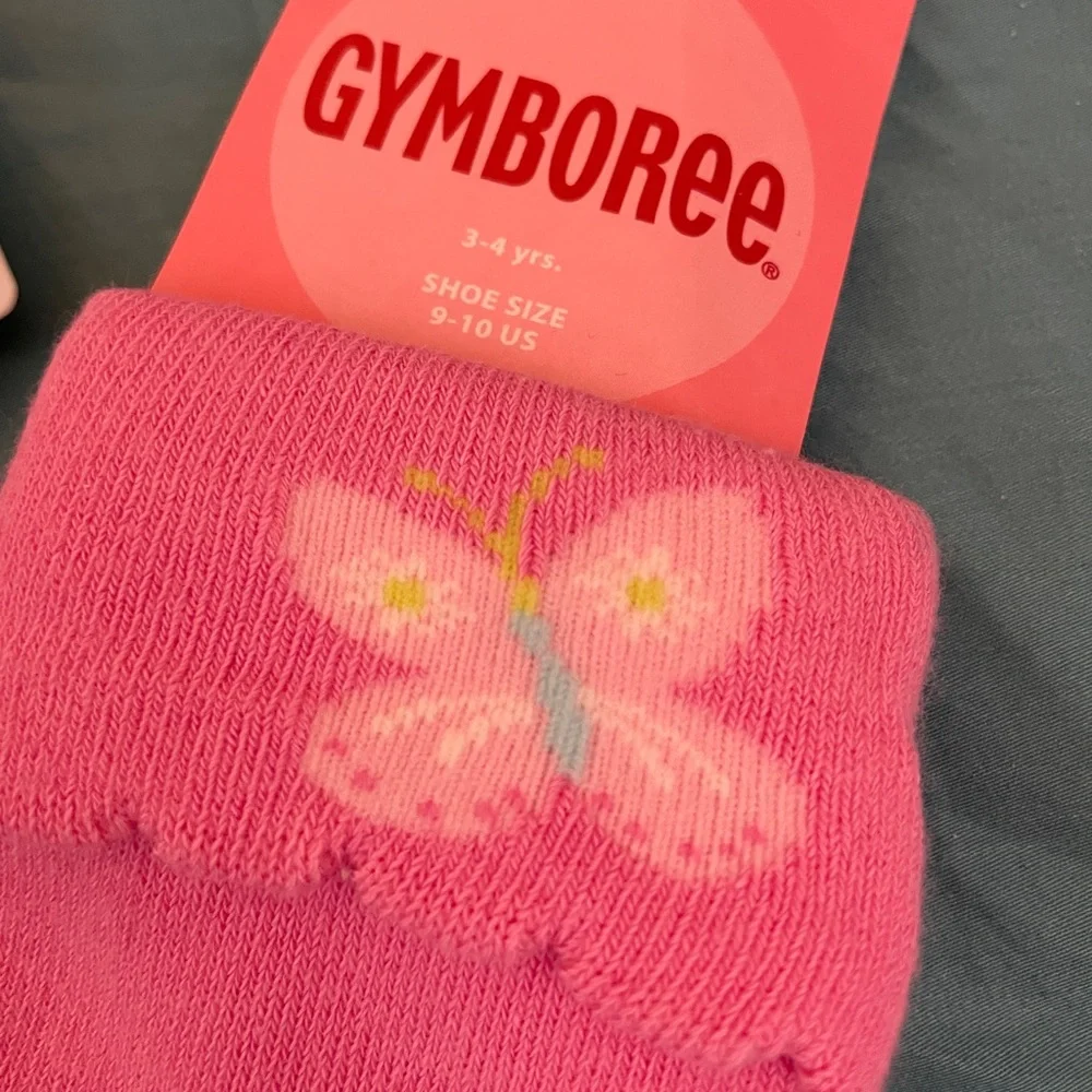 NWT 2pcs Set Gymboree Pink Sunglasses Butterfly embroidered Socks Sz 3-4